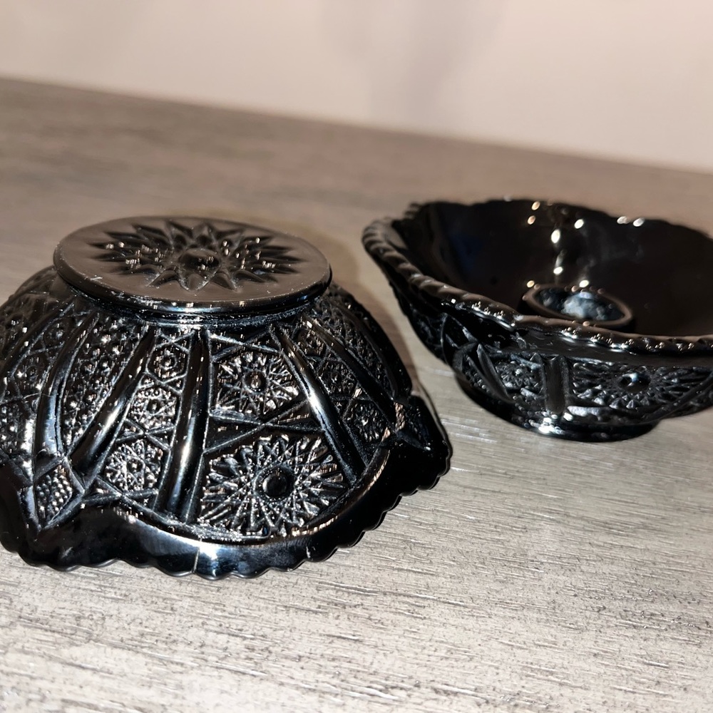 Vintage Black Tiara candle holders.